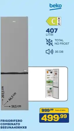 Euronics beko FRIGORIFERO COMBINATO B5EUNA406HXB offerta