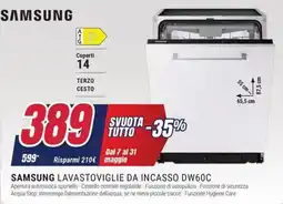 Trony SAMSUNG LAVASTOVIGLIE DA INCASSO DW60C offerta