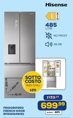 Euronics Hisense FRIGORIFERO FRENCH DOOR RF632N4WIE1 offerta