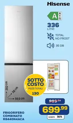 Euronics Hisense FRIGORIFERO COMBINATO RB440N4ACA offerta