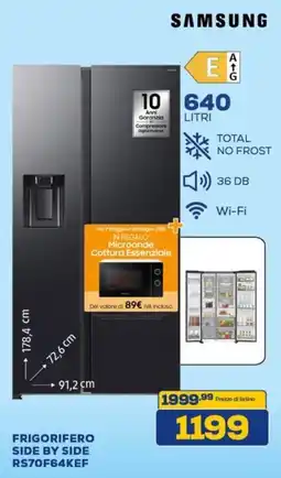 Euronics SAMSUNG FRIGORIFERO SIDE BY SIDE RS70F64KEF offerta