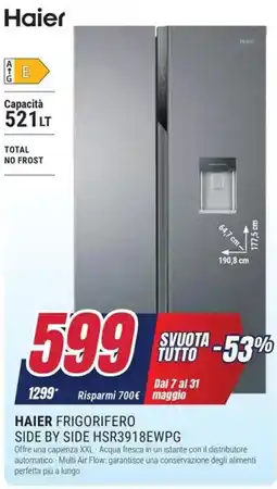 Trony HAIER FRIGORIFERO SIDE BY SIDE HSR3918EWPG offerta