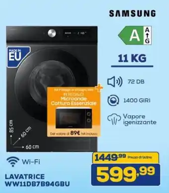 SAMSUNG LAVATRICE WW11DB7B94GBU