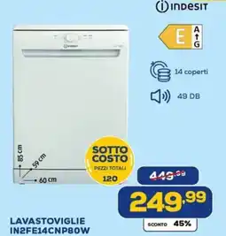 Euronics INDESIT LAVASTOVIGLIE IN2FE14CNP80W offerta