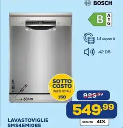 Euronics BOSCH LAVASTOVIGLIE SMS4EMI06E offerta