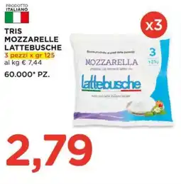 Alì Supermercati Tris mozzarelle lattebusche offerta