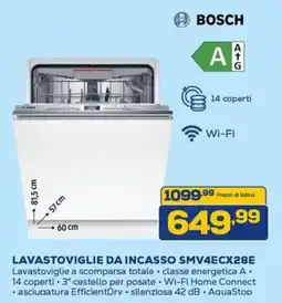 Euronics BOSCH LAVASTOVIGLIE DA INCASSO SMV4ECX28E offerta