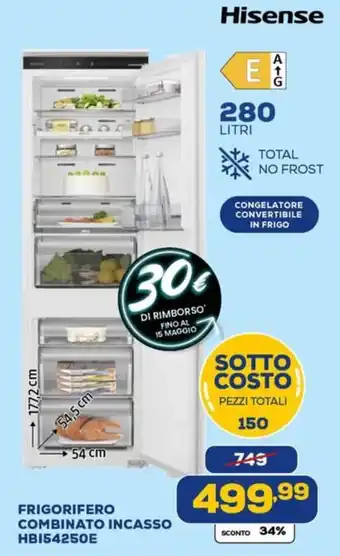 Hisense FRIGORIFERO COMBINATO INCASSO HB154250E