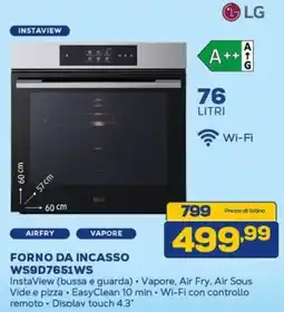 Euronics LG FORNO DA INCASSO WS9D7651WS offerta