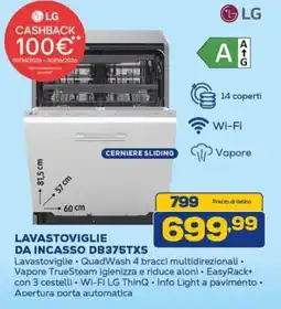 Euronics LG LAVASTOVIGLIE DA INCASSO DB375TXS offerta