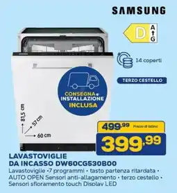 Euronics SAMSUNG LAVASTOVIGLIE DA INCASSO DW60CG530BOO offerta