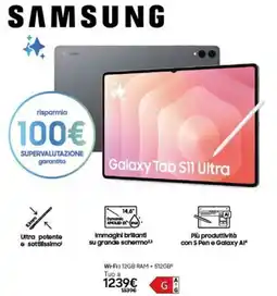 Euronics SAMSUNG Galaxy Tab S11 Ultra offerta