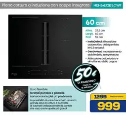 Euronics Hisense Piano cottura a induzione con cappa integrata HEH6432BSCWF offerta