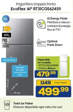 Euronics SAMSUNG Frigorifero Doppia Porta EcoFlex AI RT31CG5624S9 offerta