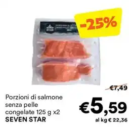 Unes Porzioni di salmone senza pelle SEVEN STAR offerta