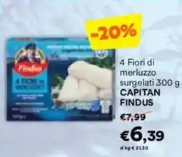 Unes 4 Fiori di merluzzo surgelati CAPITAN FINDUS offerta