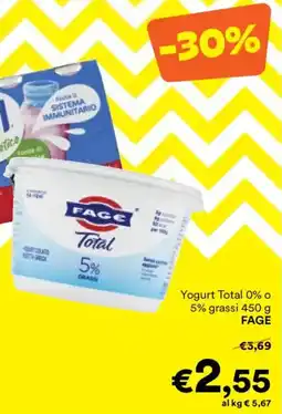Unes Yogurt Total 0% o 5% grassi FAGE offerta