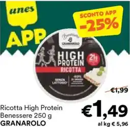 Unes Ricotta High Protein Benessere GRANAROLO offerta