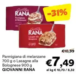 Unes Parmigiana di melanzane o Lasagne alla Bolognese GIOVANNI RANA offerta