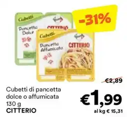 Unes Cubetti di pancetta dolce o affumicata CITTERIO offerta