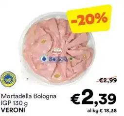 Unes Mortadella Bologna IGP VERONI offerta