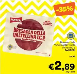 Unes Bresaola della Valtellina IGP Punta d'Anca PANZERI offerta