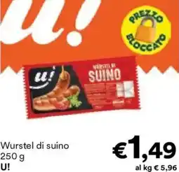 Unes Wurstel di suino U! offerta