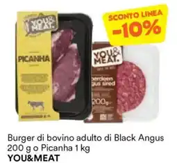 Unes Burger di bovino adulto di Black Angus o Picanha YOU&MEAT offerta