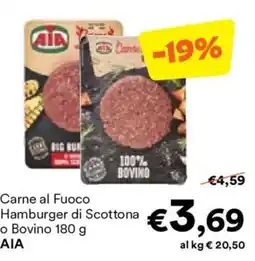 Unes Carne al Fuoco Hamburger di Scottona o Bovino AIA offerta