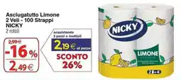 Docks Cash&Carry Asciugatutto Limone 2 Veli - 100 Strappi NICKY offerta