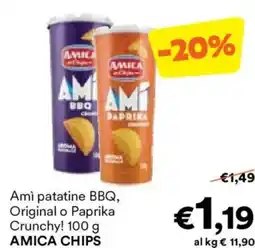 Unes Ami patatine BBQ, Original o Paprika Crunchy! AMICA CHIPS offerta
