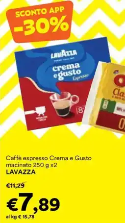 Unes Caffè espresso Crema e Gusto macinato LAVAZZA offerta