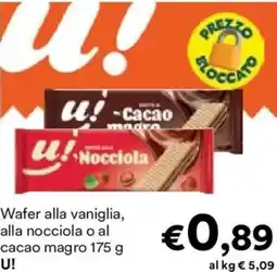 Unes Wafer alla vaniglia, alla nocciola o al cacao magro U! offerta
