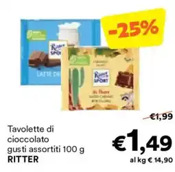 Unes Tavolette di cioccolato RITTER offerta