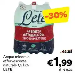 Unes Acqua minerale effervescente naturale LETE offerta