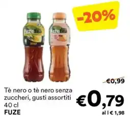 Unes Tè nero o tè nero senza zuccheri FUZE offerta