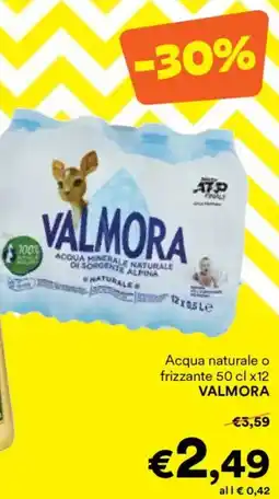 Unes Acqua naturale o frizzante VALMORA offerta