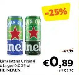 Unes Birra lattina Original o Lager 0.0 HEINEKEN offerta