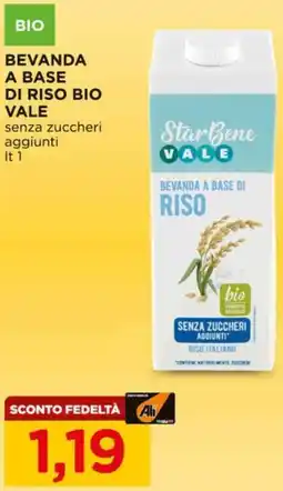 Alì Supermercati Bevanda a base di riso bio VALE offerta