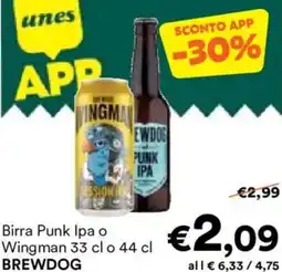 Unes Birra Punk Ipa o Wingman o BREWDOG offerta