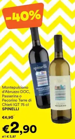 Unes Montepulciano d'Abruzzo DOC, Passerina o Pecorino Terre di Chieti IGT SPINELLI offerta