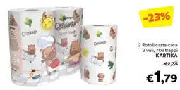 Unes 2 Rotoli carta casa KARTIKA offerta