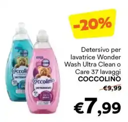 Unes Detersivo per lavatrice Wonder Wash Ultra Clean o Care COCCOLINO offerta