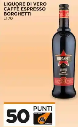 Alì Supermercati Liquore di vero caffè espresso BORGHETTI offerta