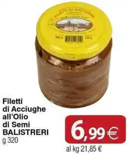 Docks Cash&Carry Filetti di Acciughe all'Olio di Semi BALISTRERI offerta