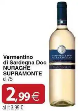 Docks Cash&Carry Vermentino di Sardegna Doc NURAGHE SUPRAMONTE offerta