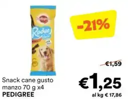 Unes Snack cane gusto manzo PEDIGREE offerta