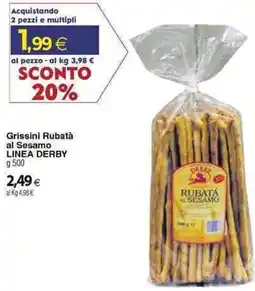 Docks Cash&Carry Grissini Rubatà al Sesamo LINEA DERBY offerta