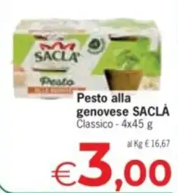 Despar Pesto alla genovese SACLA Classico offerta