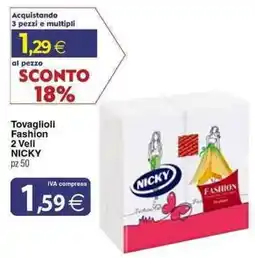 Docks Cash&Carry Tovaglioli Fashion 2 Vell NICKY offerta